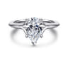 Alden - 14K White Gold Split Shank Pear Shape Diamond Engagement Ring - 0.04 ct