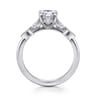 Brigida - Vintage Inspired 14K White Gold Pear Shape Diamond Engagement Ring - 0.16 ct