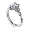 Brigida - Vintage Inspired 14K White Gold Pear Shape Diamond Engagement Ring - 0.16 ct