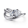 Eleanora - 14K White Gold Pear Shape Diamond Wrap Engagement Ring - 0.08 ct