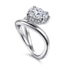 Eleanora - 14K White Gold Pear Shape Diamond Wrap Engagement Ring - 0.08 ct