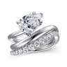 Eleanora - 14K White Gold Pear Shape Diamond Wrap Engagement Ring - 0.08 ct