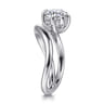 Eleanora - 14K White Gold Pear Shape Diamond Wrap Engagement Ring - 0.08 ct