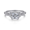 Celia - 14K White Gold Princess Cut Diamond Engagement Ring - 0.07 ct