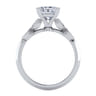 Eliza - Vintage Inspired 14K White Gold Split Shank Princess Cut Diamond Engagement Ring - 0.07 ct