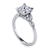 Eliza - Vintage Inspired 14K White Gold Split Shank Princess Cut Diamond Engagement Ring - 0.07 ct