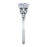 Eliza - Vintage Inspired 14K White Gold Split Shank Princess Cut Diamond Engagement Ring - 0.07 ct
