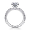 Elite - 14K White Gold Split Shank Princess Cut Diamond Engagement Ring - 0.55 ct