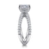 Elite - 14K White Gold Split Shank Princess Cut Diamond Engagement Ring - 0.55 ct