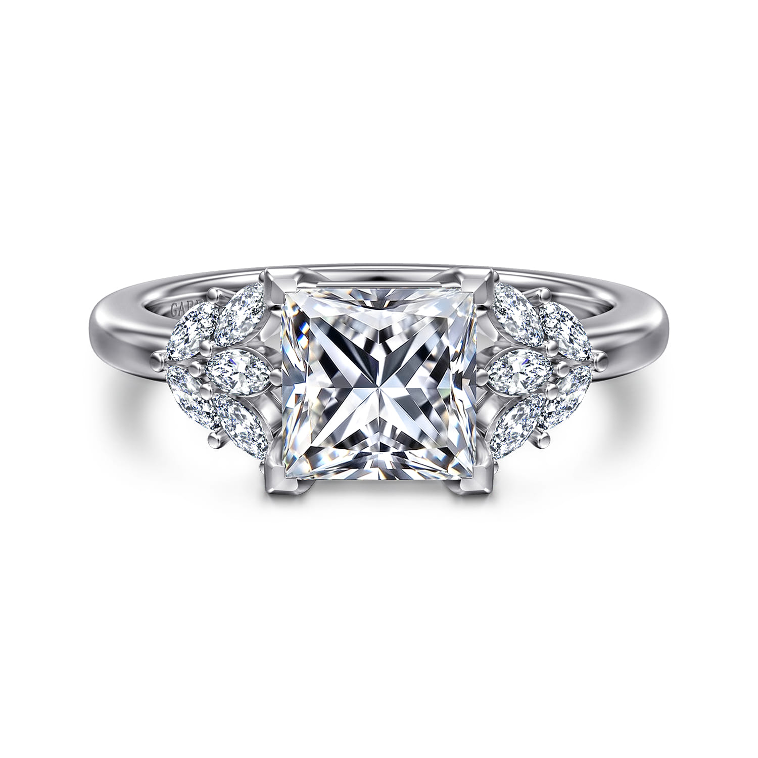 Cami - 14K White Gold Princess Cut Diamond Engagement Ring - 0.3 ct - Shot 1
