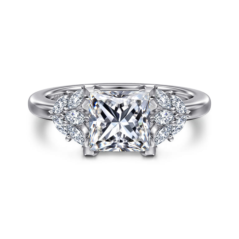 Cami - 14K White Gold Princess Cut Diamond Engagement Ring - 0.3 ct - Shot 1