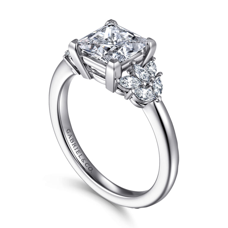 Cami - 14K White Gold Princess Cut Diamond Engagement Ring - 0.3 ct - Shot 3