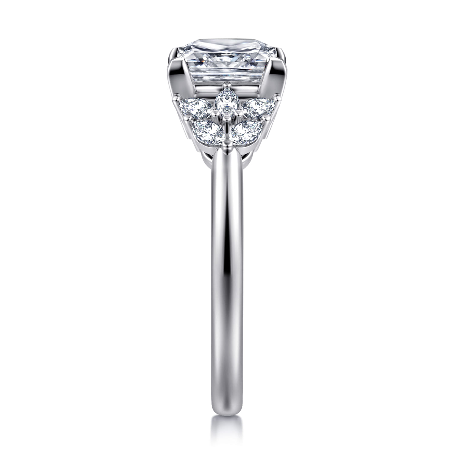 Cami - 14K White Gold Princess Cut Diamond Engagement Ring - 0.3 ct - Shot 4
