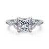 Adella - 14K White Gold Princess Cut Diamond Engagement Ring - 0.4 ct