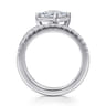 Margo - 14K White Gold Bezel Prong Princess Cut Wrap Engagement Ring - 0.3 ct