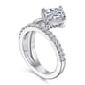 Margo - 14K White Gold Bezel Prong Princess Cut Wrap Engagement Ring - 0.3 ct