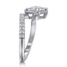 Margo - 14K White Gold Bezel Prong Princess Cut Wrap Engagement Ring - 0.3 ct