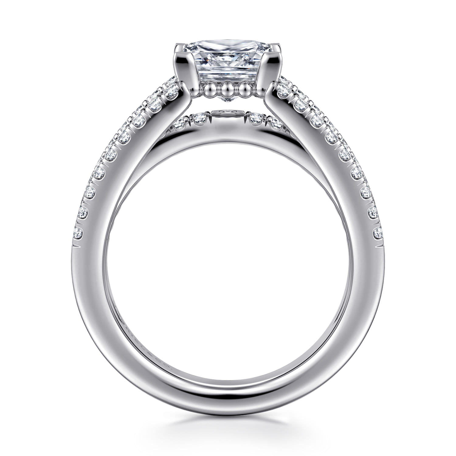 Rivah - 14K White Gold Split Shank Princess Cut Diamond Engagement Ring - 0.5 ct - Shot 2
