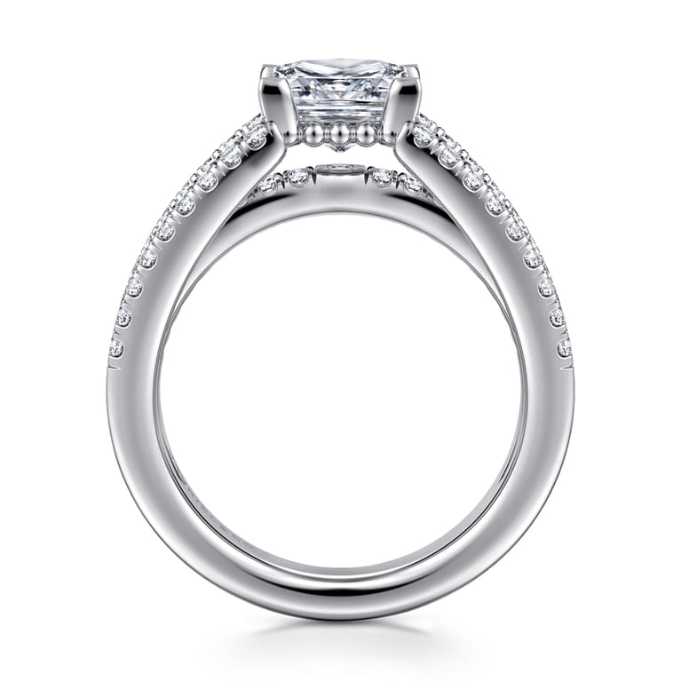 Rivah - 14K White Gold Split Shank Princess Cut Diamond Engagement Ring - 0.5 ct - Shot 2