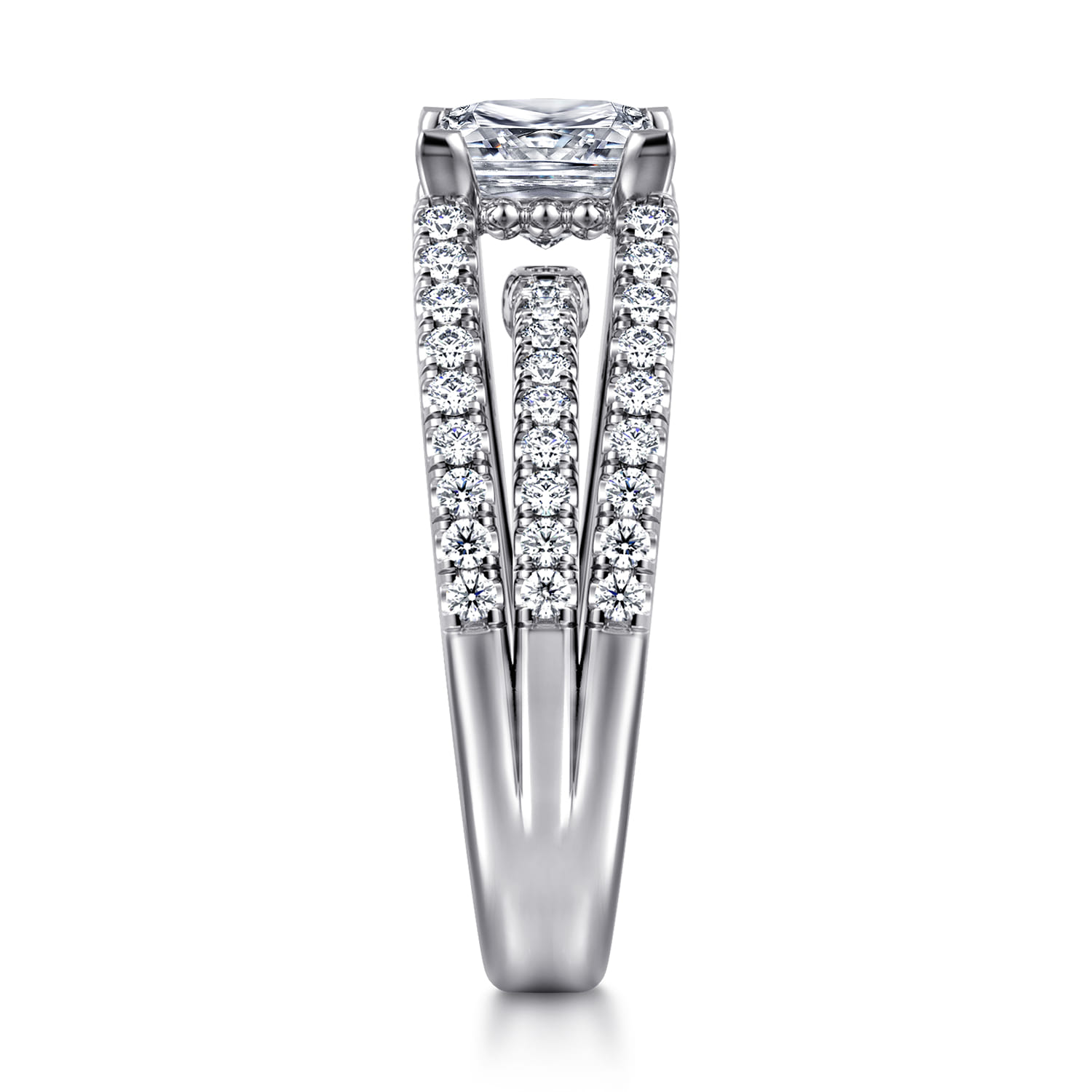 Rivah - 14K White Gold Split Shank Princess Cut Diamond Engagement Ring - 0.5 ct - Shot 4