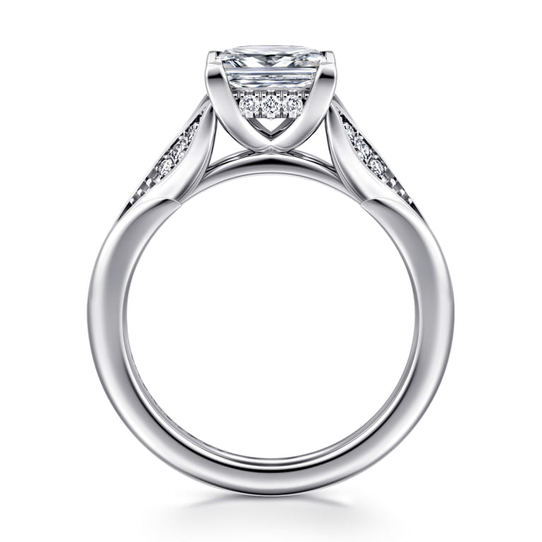 Taye - 14K White Gold Split Shank Princess Cut Diamond Engagement Ring - 0.16 ct - Shot 2