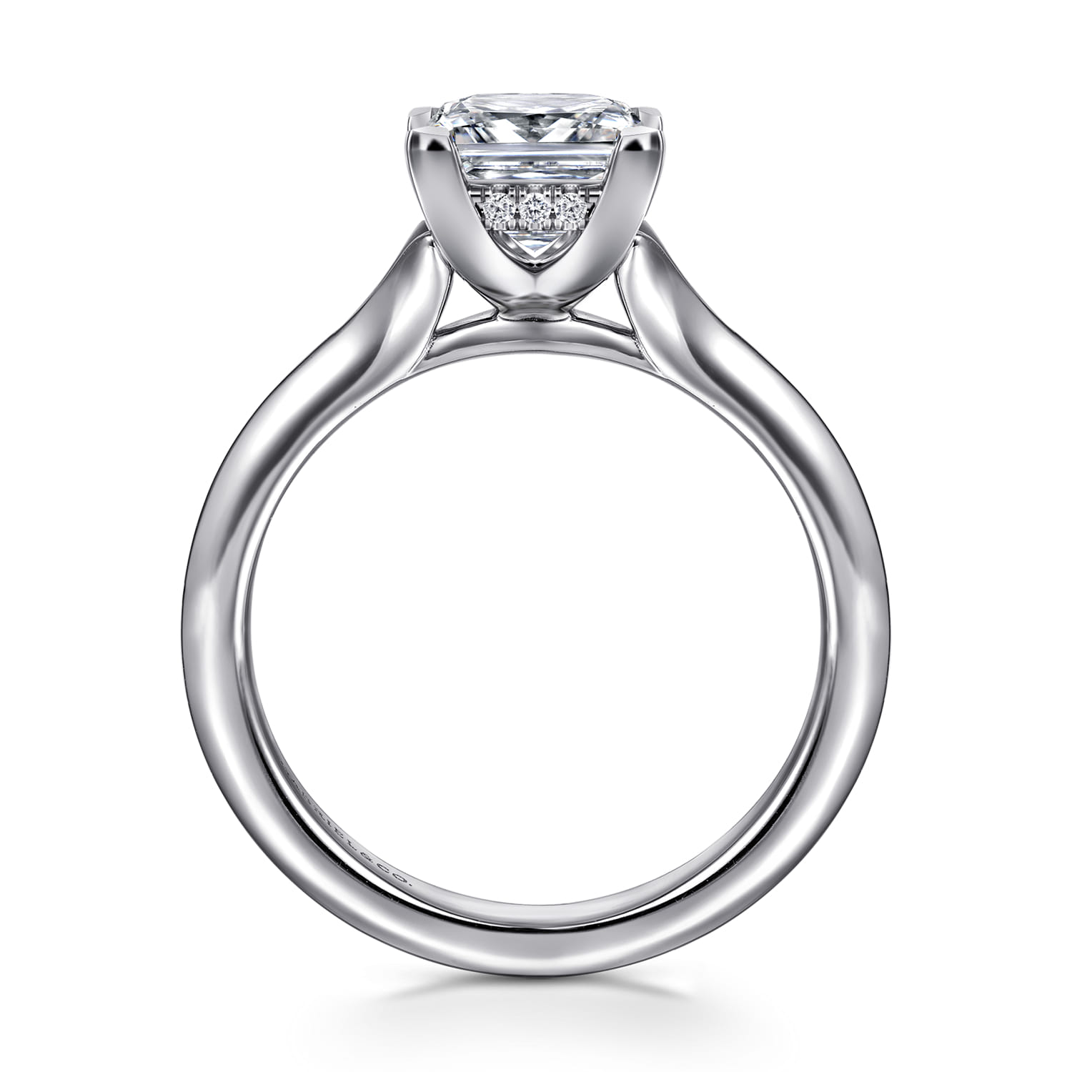 Alden - 14K White Gold Split Shank Princess Cut Diamond Engagement Ring - 0.05 ct - Shot 2