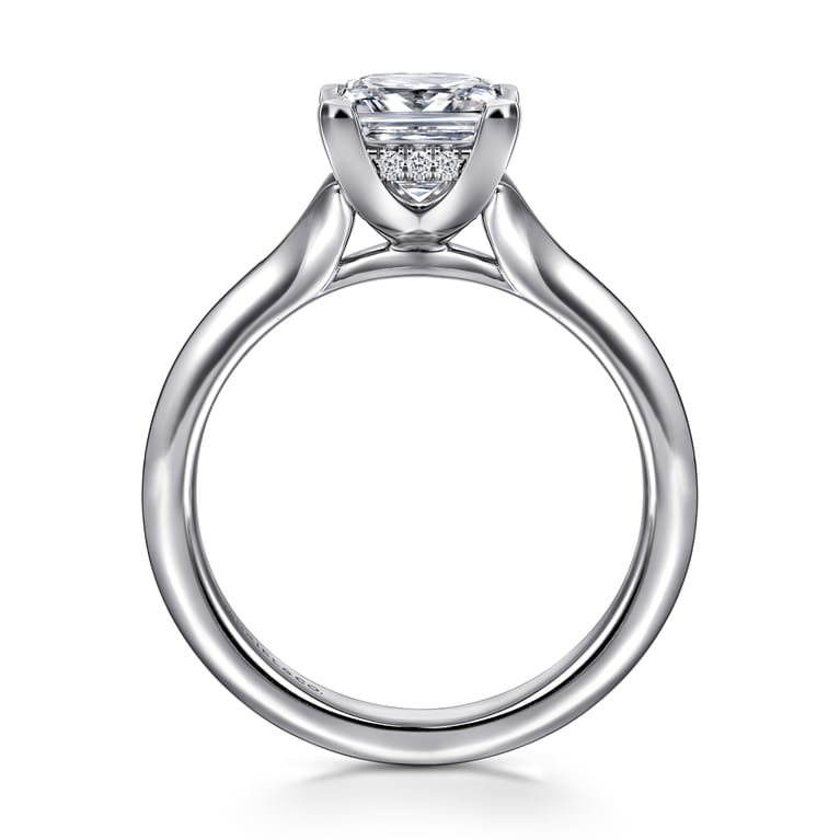 Alden - 14K White Gold Split Shank Princess Cut Diamond Engagement Ring - 0.05 ct - Shot 2