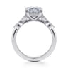 Brigida - Vintage Inspired 14K White Gold Princess Cut Diamond Engagement Ring - 0.15 ct