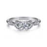 Celia - 14K White Gold Round Diamond Engagement Ring - 0.07 ct