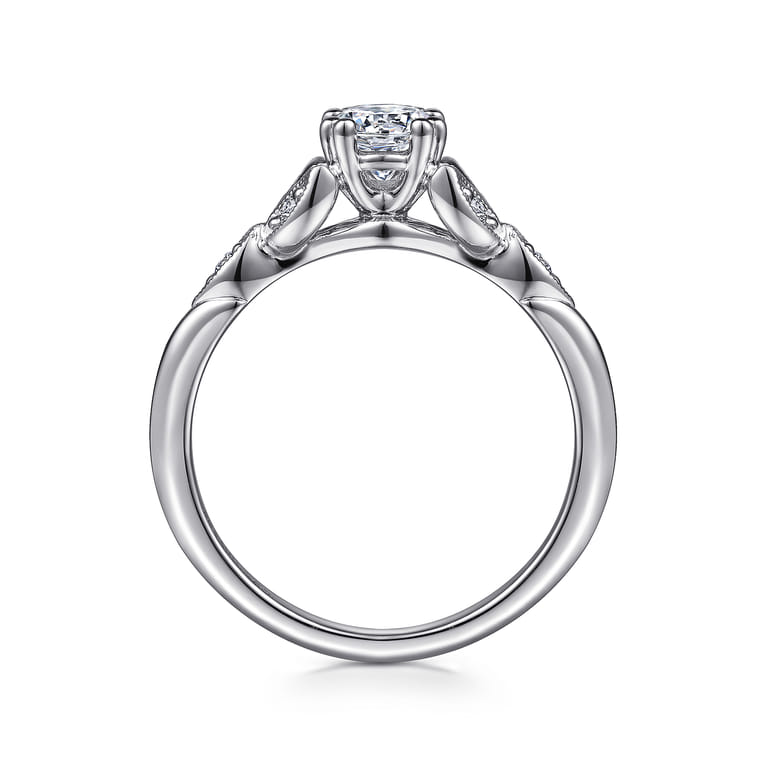 Celia - 14K White Gold Round Diamond Engagement Ring - 0.07 ct - Shot 2