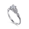 Celia - 14K White Gold Round Diamond Engagement Ring - 0.07 ct