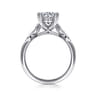 Celia - Vintage Inspired 14K White Gold Round Diamond Engagement Ring - 0.07 ct
