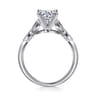 Eliza - Vintage Inspired 14K White Gold Split Shank Round Diamond Engagement Ring - 0.07 ct