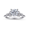 Eliza - Vintage Inspired 14K White Gold Split Shank Round Diamond Engagement Ring - 0.07 ct