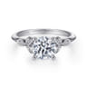 Eliza - 14K White Gold Round Diamond Engagement Ring - 0.07 ct
