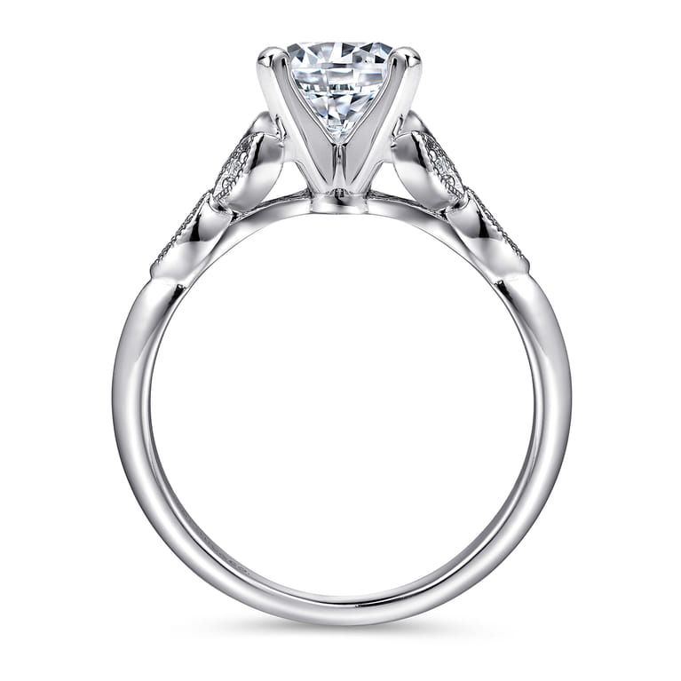Eliza - 14K White Gold Round Diamond Engagement Ring - 0.07 ct - Shot 2