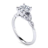 Eliza - 14K White Gold Round Diamond Engagement Ring - 0.07 ct