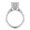 Eliza - Vintage Inspired 14K White Gold Split Shank Round Diamond Engagement Ring - 0.07 ct