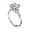 Eliza - Vintage Inspired 14K White Gold Split Shank Round Diamond Engagement Ring - 0.07 ct