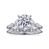 Eliza - Vintage Inspired 14K White Gold Split Shank Round Diamond Engagement Ring - 0.07 ct
