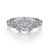 Bryce - Vintage Inspired 14K White Gold Split Shank Round Diamond Engagement Ring - 0.2 ct