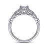 Bryce - Vintage Inspired 14K White Gold Split Shank Round Diamond Engagement Ring - 0.2 ct
