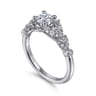 Bryce - Vintage Inspired 14K White Gold Split Shank Round Diamond Engagement Ring - 0.2 ct