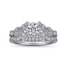 Bryce - Vintage Inspired 14K White Gold Split Shank Round Diamond Engagement Ring - 0.2 ct