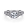 Bryce - Vintage Inspired 14K White Gold Split Shank Round Diamond Engagement Ring - 0.2 ct