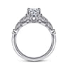 Bryce - Vintage Inspired 14K White Gold Split Shank Round Diamond Engagement Ring - 0.2 ct
