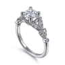 Bryce - Vintage Inspired 14K White Gold Split Shank Round Diamond Engagement Ring - 0.2 ct