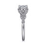 Bryce - Vintage Inspired 14K White Gold Split Shank Round Diamond Engagement Ring - 0.2 ct