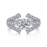Darmy - 14K White Gold Split Shank Round Diamond Engagement Ring - 1.4 ct