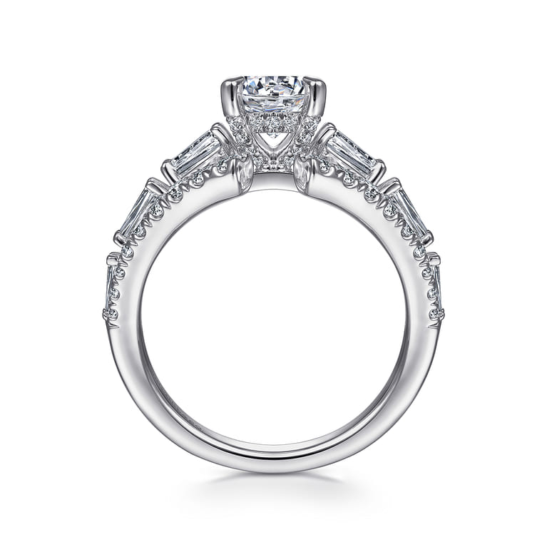 Darmy - 14K White Gold Split Shank Round Diamond Engagement Ring - 1.4 ct - Shot 2